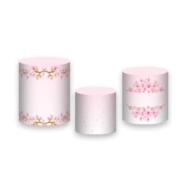 Imagem de Trio de Capas de Cilindro - Flor de Cerejeira Suave 043 - Via Cores