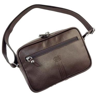 Imagem de Bolsa Tiracolo FIDENZA em Couro Galvani, Café