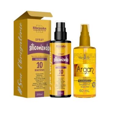 Imagem de Spray Siliconizado Rhenuks 200ml + Óleo Supreme Argan Reconstrutor 60m