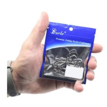 Imagem de Kit 10 Anzol Offset De Pesca P/ Camarao Soft Bait Shad Grub - Shopdape