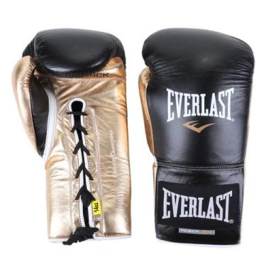 Imagem de Luva de Boxe/ Muay Thai Everlast Powerlock Amarração 14 Oz, Preto, Dou