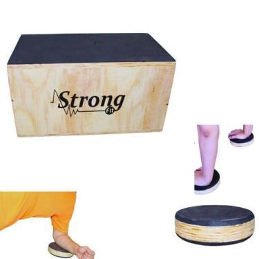 Imagem de Jump Box 12 Cross (33,5Cm X 57Cm X33Cm + Disco Yoga Pilates - Strongfi