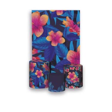 Imagem de Painel De Festa Vertical 1,50 x 2,20 + Trio De Capas Cilindro - Tropic