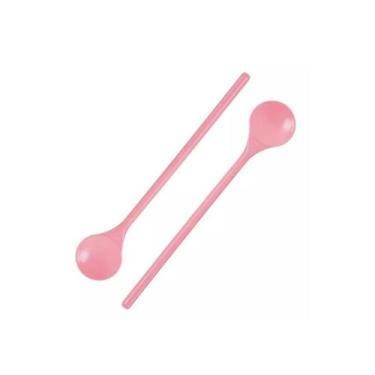 Imagem de Kit Colher Rosa com Cabo Longo 29cm 2 Peças - Injetemp