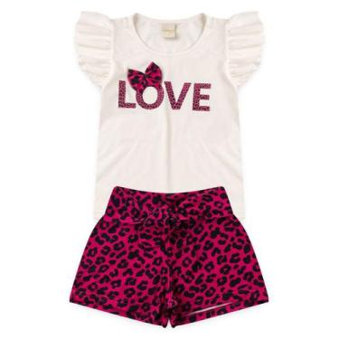 Imagem de Conjunto Curto Menina Blusa e Shorts Oncinha - Molekada, 12
