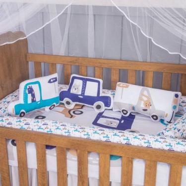 Imagem de Trio de Almofadas Decorativa Infantil Menino para Bebe - Zan Baby, Car
