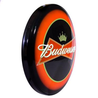 Imagem de Luminoso de Parede Cerveja Budweiser Eclipse Retrô Vintage Bar, Garage