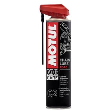 Imagem de Motul - Lubrificante C2 Chain Lube Road (400ml) | Fórmula incolor e altamente aderente para correntes de motos de estrada e uso urbano | Resistente à água