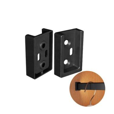 Imagem de Suporte Lateral Em Preto Fosco Para Cabideiro Cintre Rometal, Lateral,