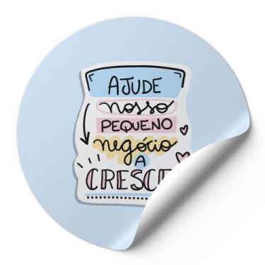 Imagem de 120 Etiquetas Auto Colante Adesivos Redondos Ajude Nosso Pequeno Negóc