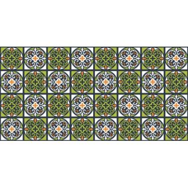 Imagem de Adesivo Azulejo Português - 2 desenhos (VERDE E BRANCO) - Leo Publicid
