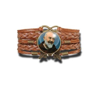 Imagem de Pulseira Feminina Padre Pio São Pio de Pietrelcina ICAR Ajustável - RE