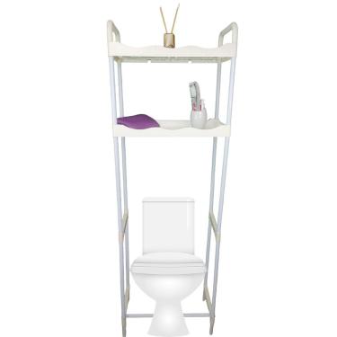 Imagem de Rack Estante Banheiro 2 Prateleiras Vaso Sanitario Multiuso Orgnizaçao Cozinha Lavanderia Armazenamento Pratico