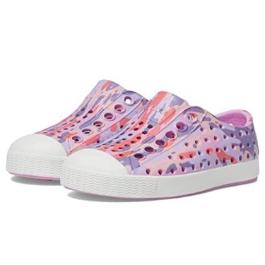 Imagem de Native Shoes Tênis infantil infantil Jefferson Sugarlite estampado sem cadarço – cabedal perfurado – vegano, Winterberry rosa/concha branca/neblina Eucamo, 17