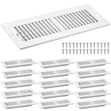 Imagem de Zonon 16 peças 12 x 4 polegadas capa de ventilação de teto registro grade duto abertura de ar difusor de parede ventilação de parede 2 vias aço lateral tampas de ventilação de teto entrada com ajuste