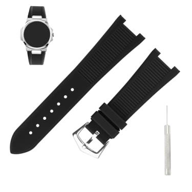Imagem de MMBAY Pulseiras de relógio de borracha de 25 mm x 13 mm compatíveis com Patek Philippe Nautilus PP 5711 1A010 5712 5712G 5726 5980, pulseira de silicone de substituição para relógio com fivela Tang