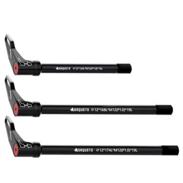 Imagem de GRQUSTO Passo de rosca de 1,0 mm dianteiro traseiro liberação rápida através de eixos para garfos de suspensão de bicicletas, garfos rígidos e estrutura traseira de bicicleta, alça giratória livre