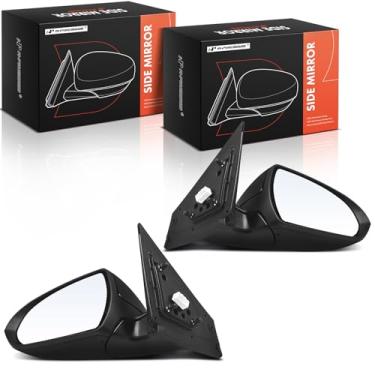 Imagem de A-Premium Par (2) espelhos retrovisores elétricos do lado do motorista e do passageiro - compatível com Hyundai Elantra 2019-2020 - Aquecido manual dobrável preto com detecção de ponto cego de seta -