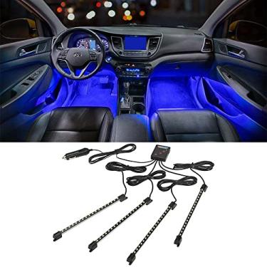 Imagem de LEDGlow Kit de iluminação neon com 4 peças de LED azul para pés para carros e caminhões – 7 padrões exclusivos – modo de música – 8 níveis de brilho – modo bypass de iluminação automática – ajuste