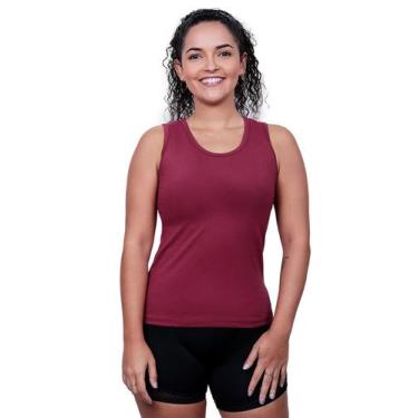 Imagem de Regata Feminina Algodao - Techmalhas, Bordô, G