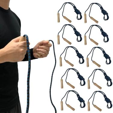 Imagem de Kit 10 Cordas de Pular Com Giro 2,5mts Com Pegada de Madeira Dafoca Sports