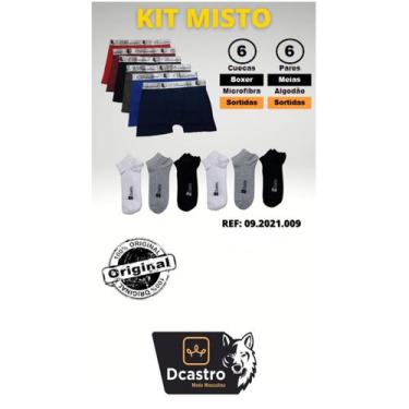 Imagem de Kit c/ 6 cuecas e 6 pares de meias - Dcastro, G