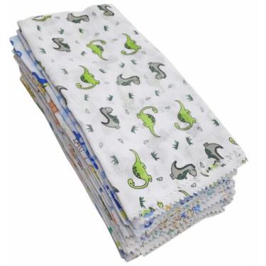 Imagem de 5 Fralda Luxo Bebê Estampada 70x70cm Comum - Dugu, Masculino