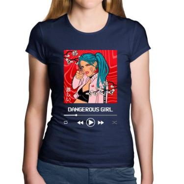 Imagem de Baby Look Algodão Dangerous Girl - Foca na Moda, Marinho, GGG