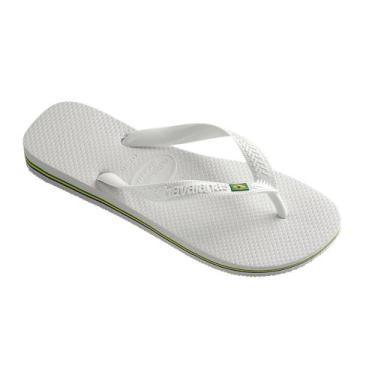 Imagem de Chinelo Branco Bandeira Brasil Havaianas, 38, Branco