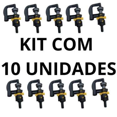 Imagem de Kit com 10 unidades microaspersor rotativo bocal amarelo 135l/h- un- i