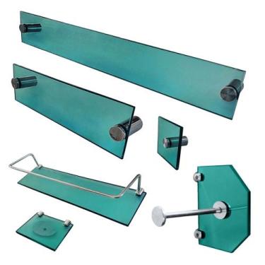 Imagem de 1 Kit Para Banheiro Paris R Verde  - Porta Shampoo 10x50 - VSA