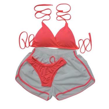 Imagem de Conjunto Biquíni Com Bojo Asa Delta + Short - LISO - Gringas Model, Ro
