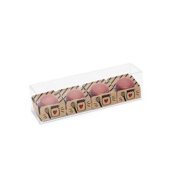 Imagem de Caixa de Acetato para 4 Brigadeiros - Kraft Doçura Sortida - 10 unidad