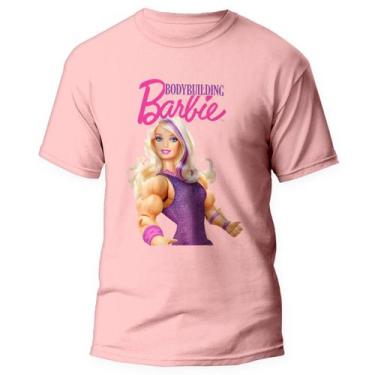 Imagem de Camiseta Barbie BodyBuilder Treino Fofo Academia Rosa 1 - Kamisetas Ot