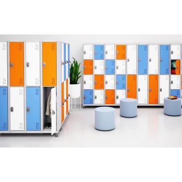 Imagem de Roupeiro Aço 16 Portas 19113041Cm - W3, Tricolor