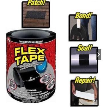 Imagem de Fita Flex Tape Preta 10cm X 150cm Cola Tudo Multi Aplicação - oem