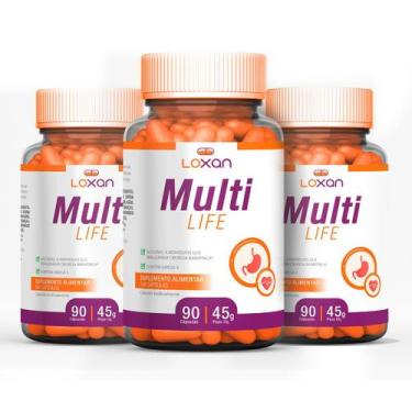 Imagem de Kit3 - 3 Caixas de Multi Life 90 Cápsulas Loxan - LOXAN SUPLEMENTOS