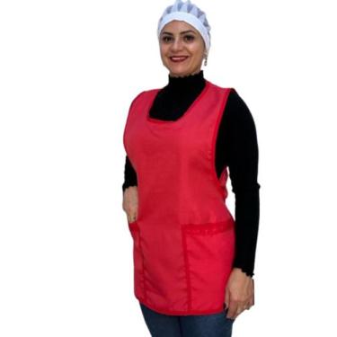 Imagem de Bata Avental Frente e touca em telinja com ajuste atras no elastico - 