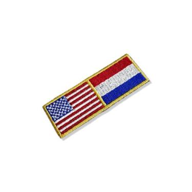 Imagem de BP0055-0033-031 Bandeira USA Países Baixos Bordado 7,4x2,5cm - BR44