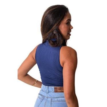 Imagem de Regata Blusa Feminina Forrada Gola Alta Cavada Natal Ano novo Moda Blo