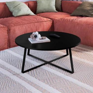 Imagem de Mesa de Centro Redonda Para Sala Estilo Industrial 80 cm - Artesano SE
