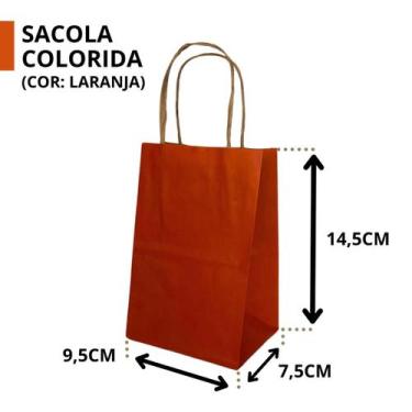 Imagem de 10 Sacola De Papel Kraft Presente Colorida 9,5x7,5x14,5cm - DB, (5039)