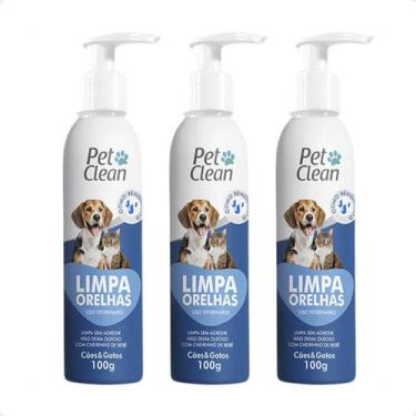 Imagem de Combo 3 Limpa Orelha Pet Clean - 100g