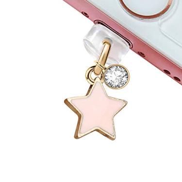 Imagem de Porta de carregamento USB CP20, plugue antipoeira, lindo pingente rosa estrela para iPhone 11/PP MAX/XR/X/8 Plus/7/6S/6/SE iPad iPod