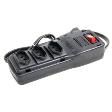 Imagem de Filtro de Linha Extensão 3 Tomadas Chave LIga/Desliga Fúsivel de Segur