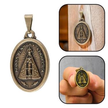 Imagem de Medalha Pingente Nossa Senhora Aparecida Dourada - FORNECEDOR 1