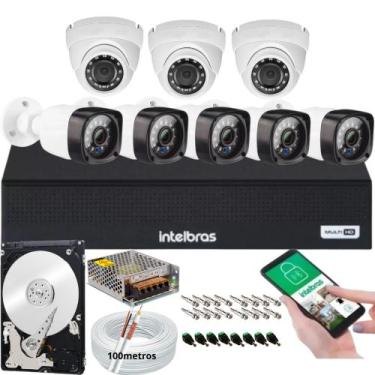Imagem de Kit DVR Intelbras 8 canais H.265 8 câmeras Full HD 1080p Infra 20m Com