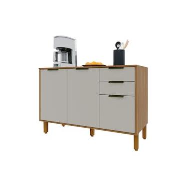 Imagem de Balcão Indekes Toronto em MDP 15mm com 3 Portas e 2 Gavetas - 120cm de largura