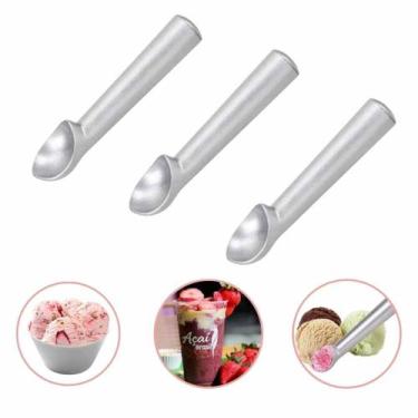 Imagem de Kit 3 Pegador Colher De Sorvete Açaí Profissional Alumínio - SQ