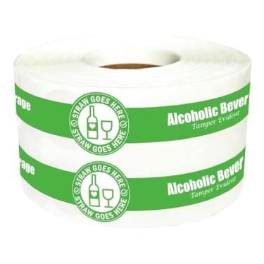 Imagem de Adesivos de Natal à prova de adulteração com canudo de álcool para viagem, 250 peças, adesivos de tampa de bebidas alcoólicas 3,16 x 23 cm, selos de segurança seguros e invioláveis para copos de